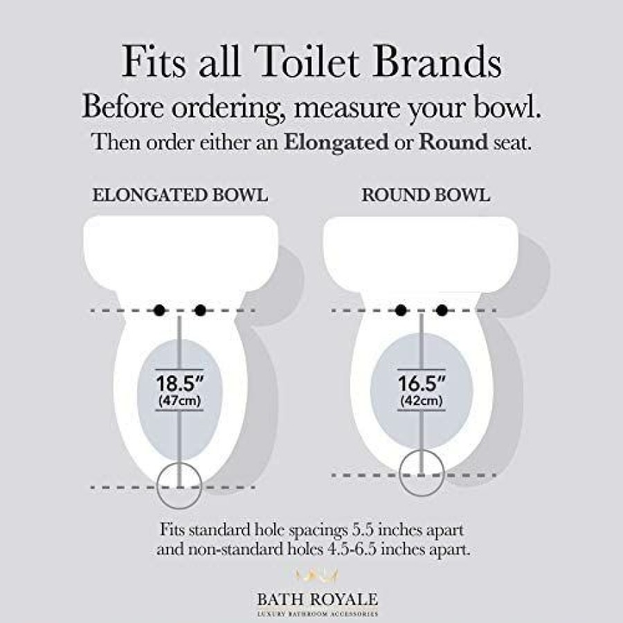 Bathroom * | Shop Bath Royale Br631B-02 , Elongated Toilet Seat With Built-In Child Seat For Potty Training, Slow Close, Fits All Elongated Toilets Including Kohler, Toto And American Standard Almond/Bone