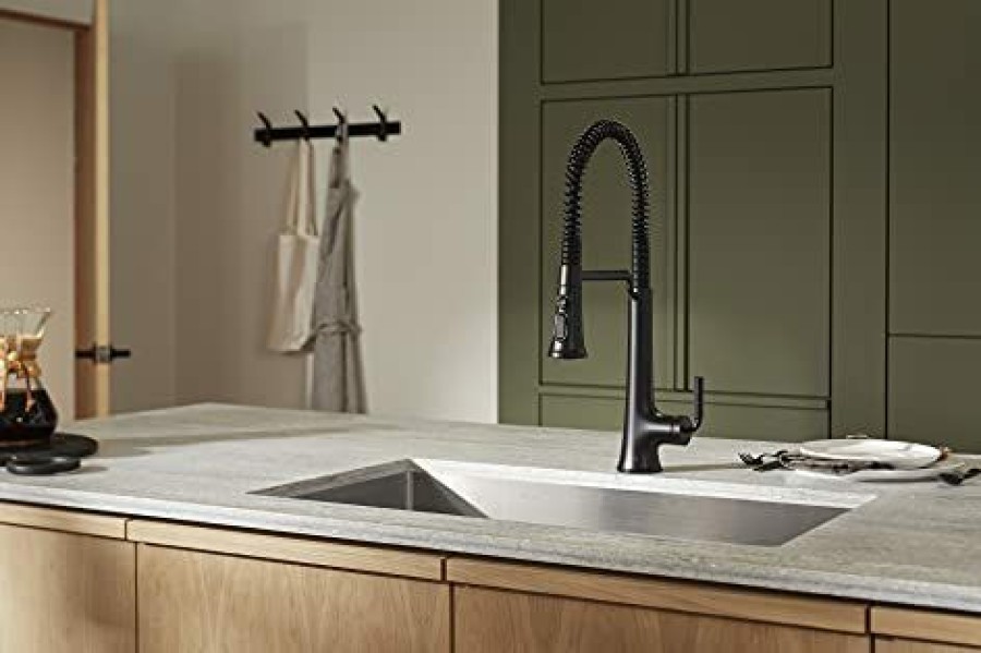 Home Accessories * | Shop Kohler 23765-Bl Tone Kitchen Sink Faucet, Matte Black