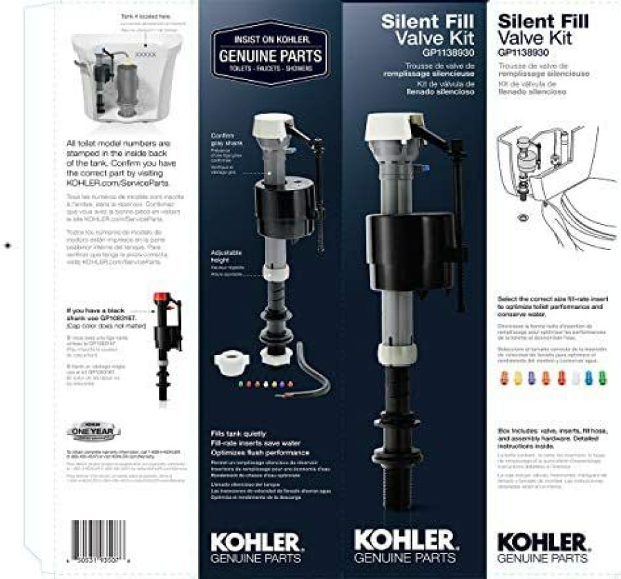 Bathroom * | Shop Kohler Genuine Part Gp1138930 Silent Fill Toilet Fill Valve Kit, 12.5 X 3.5 X 3 N/A