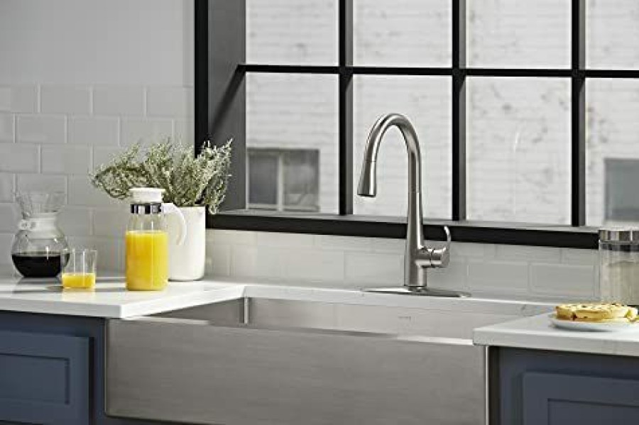 Home Accessories * | Discount Kohler 22036-Vs Simplice Kitchen Faucet, Vibrant Stainless