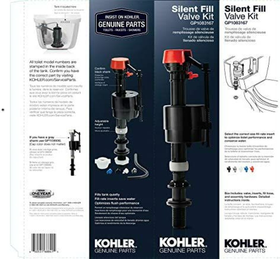 Bathroom * | Shop Kohler Genuine Part Gp1083167 Silent Fill Valve Kit For All Kohler Class Five Toilets,12.5 X 3.5 X 3