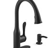 Home Accessories * | Shop Kohler K-Rec23863-Sd-Bl Motif Kitchen Faucet With Pull Down Sprayer And Soap Dispenser, Kitchen Sink Faucet In Matte Black