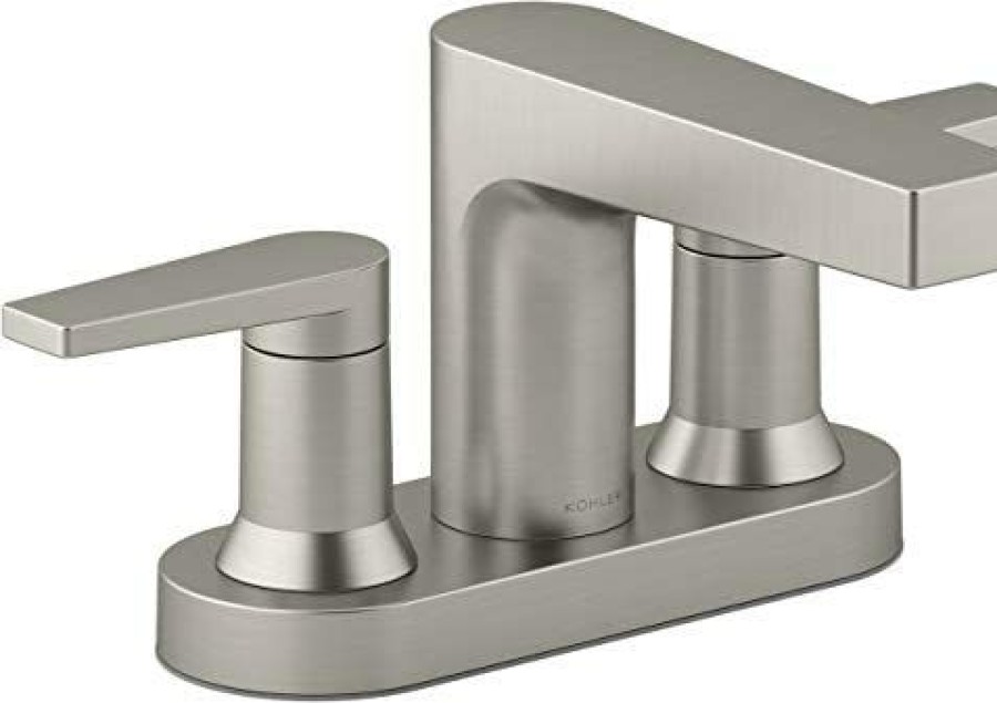 Home Accessories * | Shop Kohler K-97031-4-Bn Taut Bathroom Sink Faucets, Centerset, Vibrant Brushed Nickel