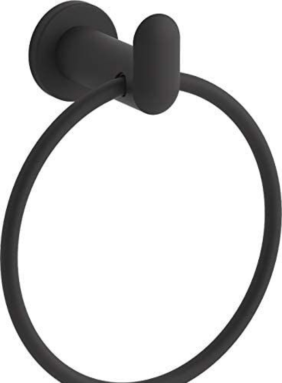 Bathroom * | New Kohler K-97898-Bl Kumin Towel Ring, Matte Black