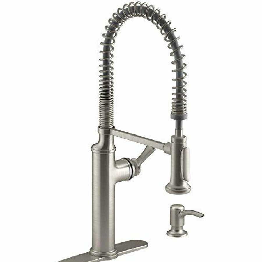 Home Accessories * | Discount Kohler K-R10651-Sd-Vs Sous Kitchen Sink Faucet, Vibrant Stainless