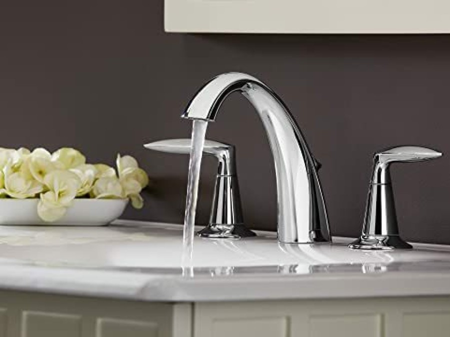 Home Accessories * | New Kohler K-45102-4-Cp Alteo 2-Handle Widespread Bathroom Faucet With Metal Drain Assembly, One Size, Polished Chrome