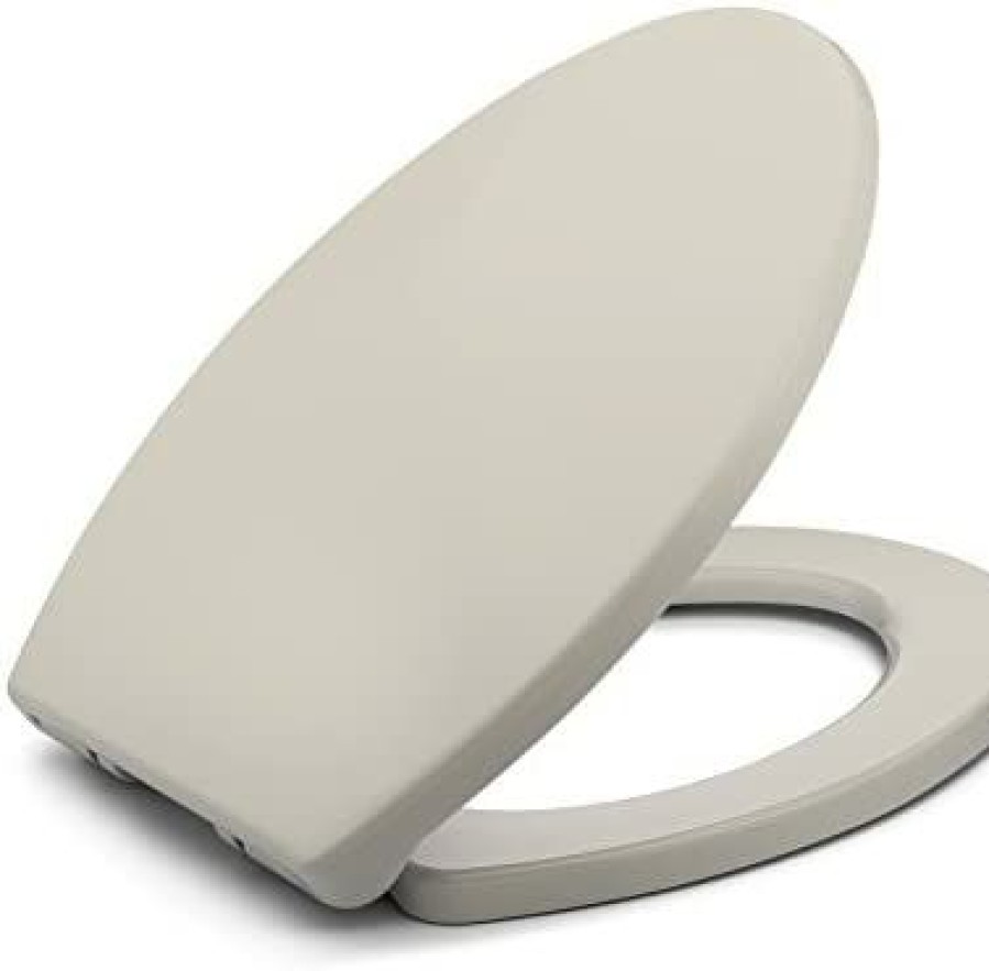 Bathroom * | Store Bath Royale Br237-02 Mastersuite Elongated Toilet Seat Soft Close, Replacement Toilet Seat Fits All Toilet Brands Including Kohler, Toto And American Standard Almond/Bone