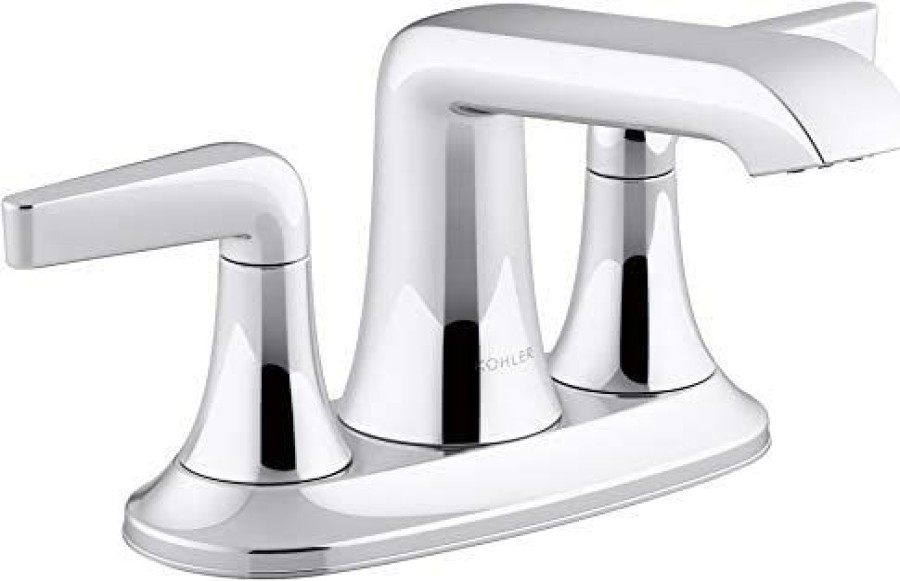 Home Accessories * | New Kohler K-22021-4-Cp Kohler K-22021-4 Tempered 1.2 Gpm Centerset Bathroom Faucet With Pop-Up Drain Assembly Polished Chrome